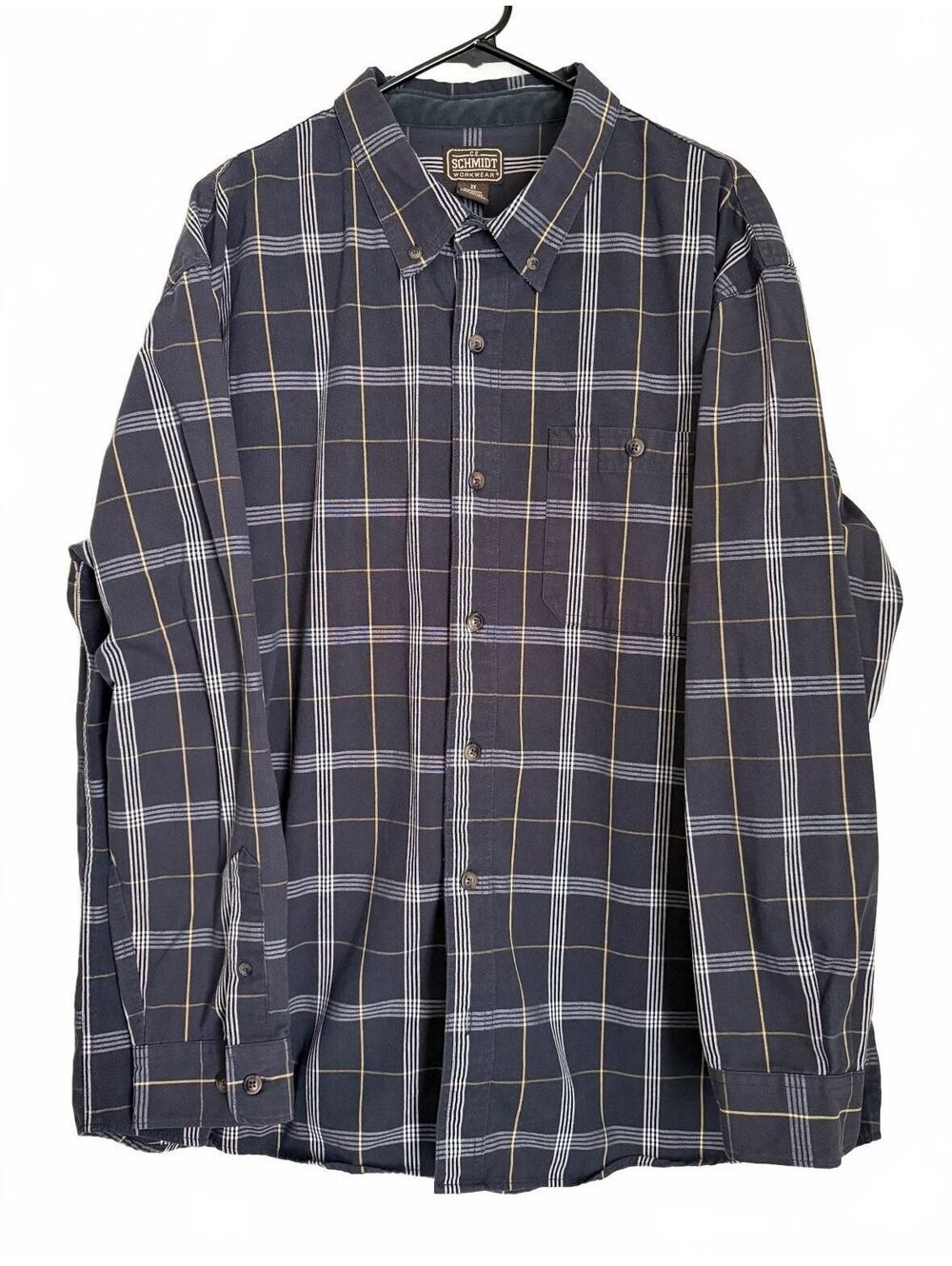 C. E. Schmidt Men's Workwear Shirt Size 2X Utility Plaid Black Rugged Gorpcore